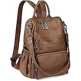 Uromee Travel Backpack Purse for Women Vegan Leather Ladies Fashion Tassel Shoulder Bag Convertible