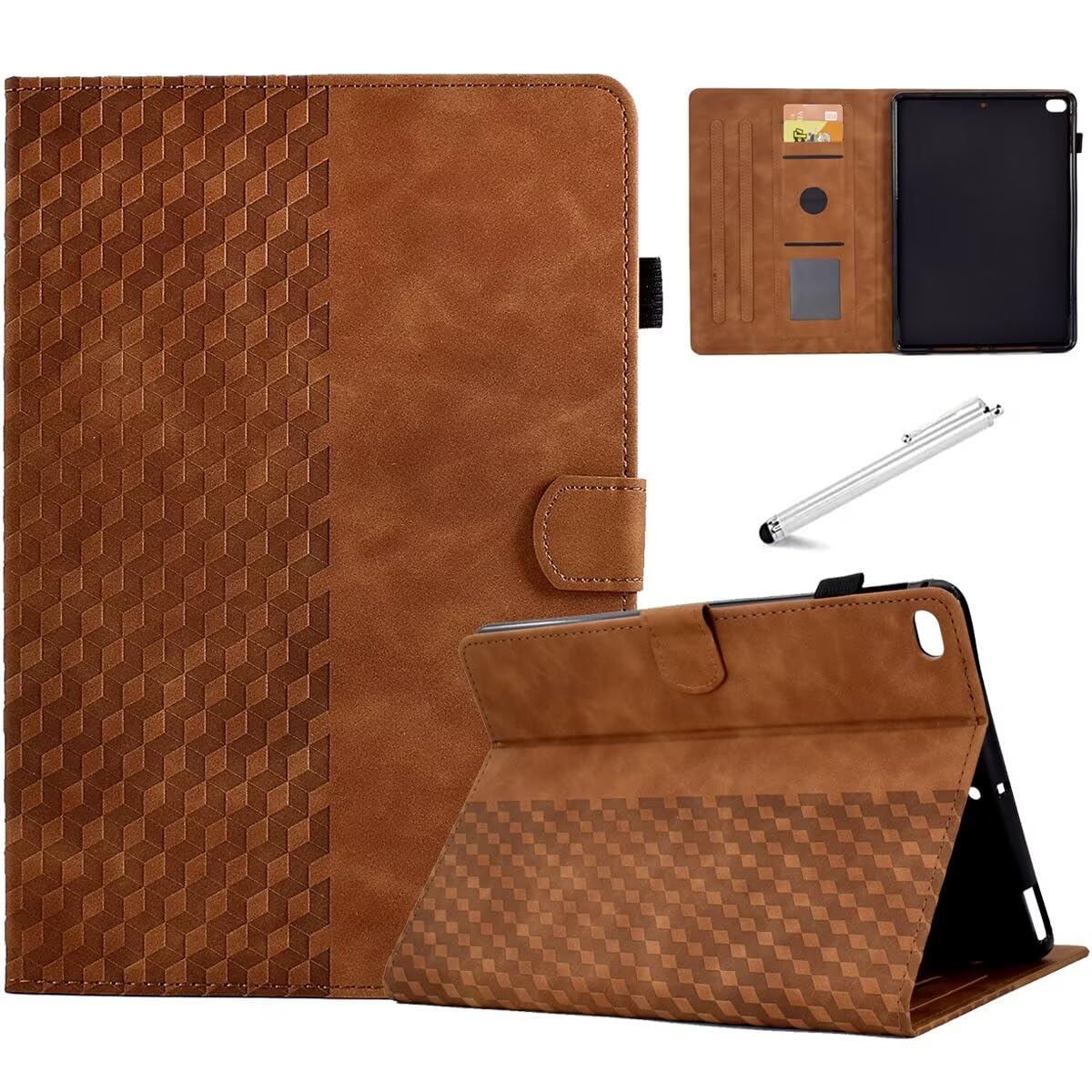 Fancity for iPad Mini 5 Case Mini 4 Mini 3 2 Cover, Smart Wake Sleep Flip Stand Case Soft Suede TPU Protective Case with Card Slot Pencil Holder for iPad Mini 1 2 3 4 5 - Brown