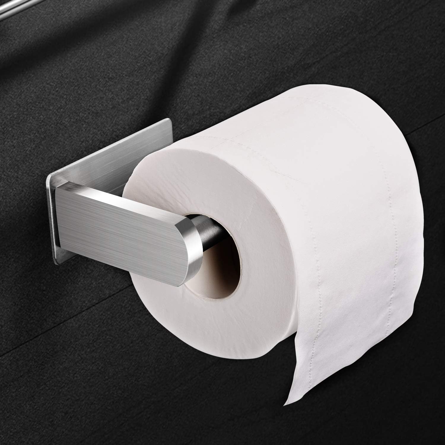 FRCAMI Self Adhesive Toilet Paper Holder, Brushed Nickel Toilet Paper Roll Holder SUS304 Stainless Steel for Bathroom Kitchen: Home & Kitchen