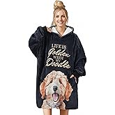 Huglanket Goldendoodle Gifts, Wearable Blanket Hoodie for Adults, Oversized Wearing Blanket, Gifts for Goldendoodle Dog Lovers & Owners on Birthday and Christmas, One Size Fits All