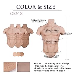 CUAIBB Realistic Silicone Muscle Suit Fake Abs