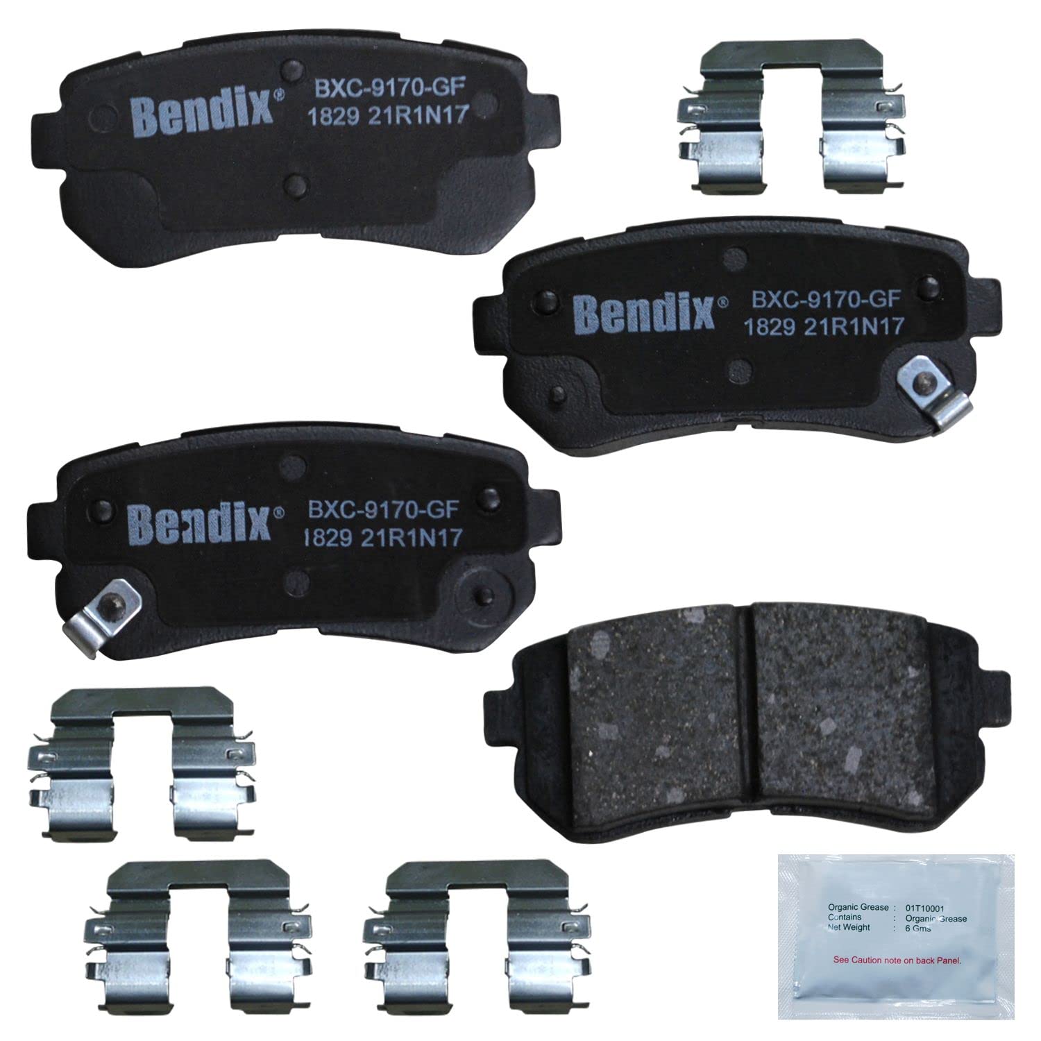 Photo 1 of Bendix Priority1 CFC1829 Ceramic Rear Brake Pads for Hyundai Sonata 2019-2015, Tucson 2017-2016, Kia Optima 2020-2016