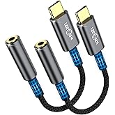 LERTOSEN 2 Pack USB C to 3.5mm Headphone Jack Adapter – HiFi Audio Dongle, Type C to Aux Female Cable Cord Compatible with iP