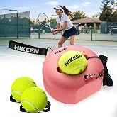 Hikeen Premium Tennis Trainer Rebound with Metal Base,Portable Solo Tennis Trainer Set with 3 Highly Elastic String Balls,Tennis Practice Equipment for Adult Kids an Beginners