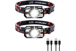 Hn2ogax Headlamp Rechargeable,2-Pack Super Bright LED Head Lamp, Waterproof Outdoors Headlamp Flashlight, Adjustable headlamp