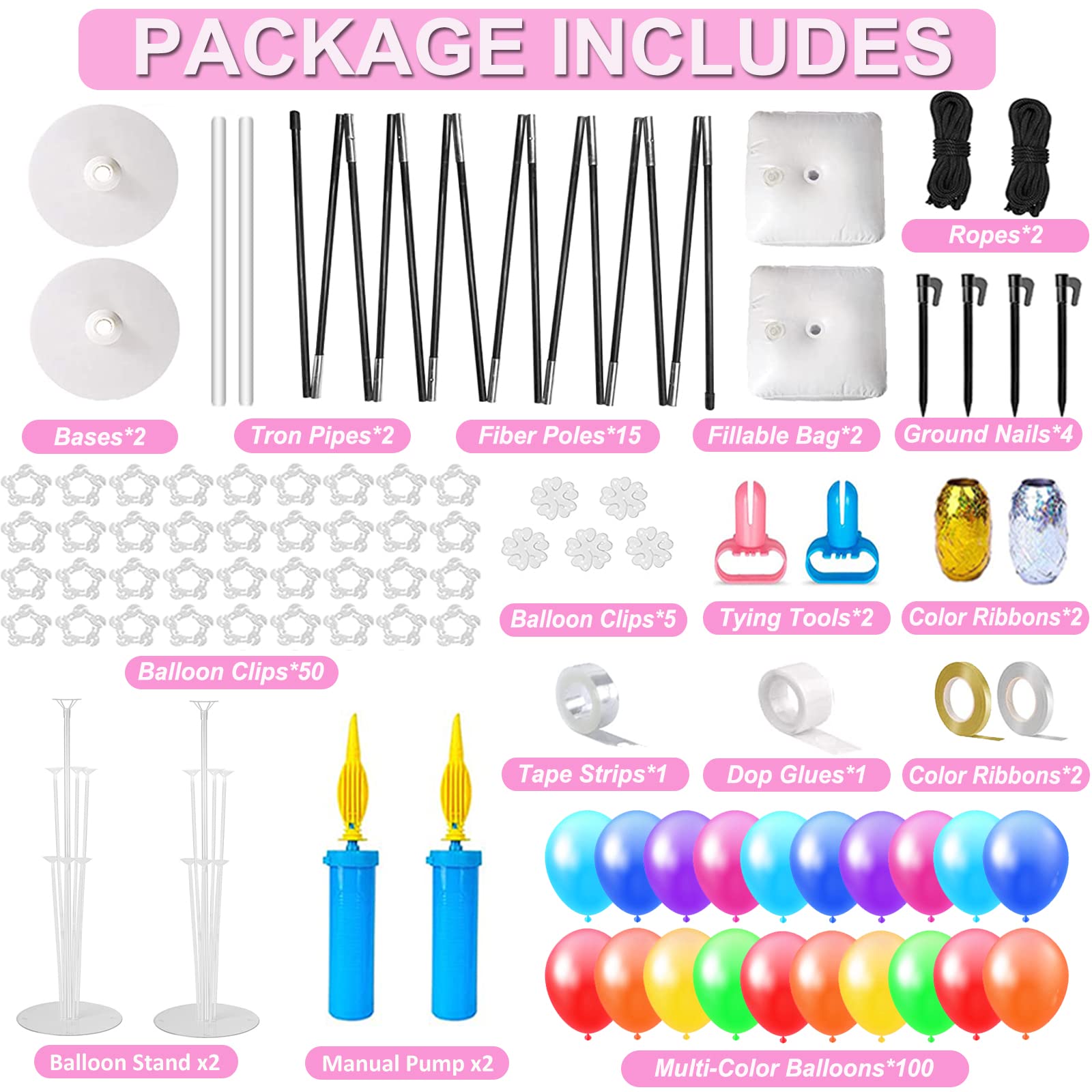Ballon With Rackets Mua Balloon Arch Kit,10FT Width & 9FT Height Adjustable Balloon Arch ...