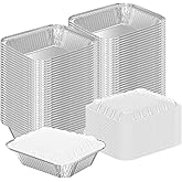 50 PACK 8.3\x6.2\ Disposable Tin Foil Pans with Lids 2.25LB Aluminum Pans To Go Containers for Cooking, Baking, Catering Party Meal Prep, Take Out, Freeze 50 PACK 8.3\x6.2\ Disposable Tin Foil Pans with Lids 2.25LB Aluminum Pans To Go Containers for Cooking, Baking, Catering Party Meal Prep, Take Out, Freeze