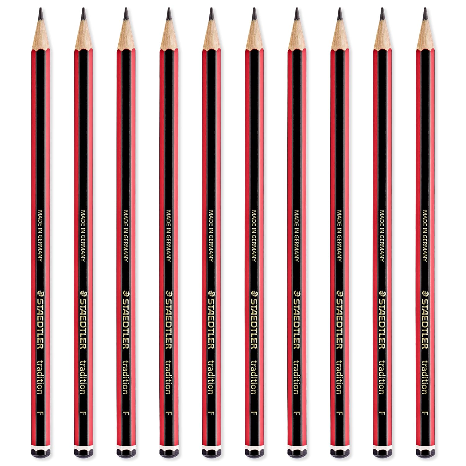 STAEDTLER Tradition Pencil - Drawing Sketching Art - Pack of 10 Pencils - Grade F