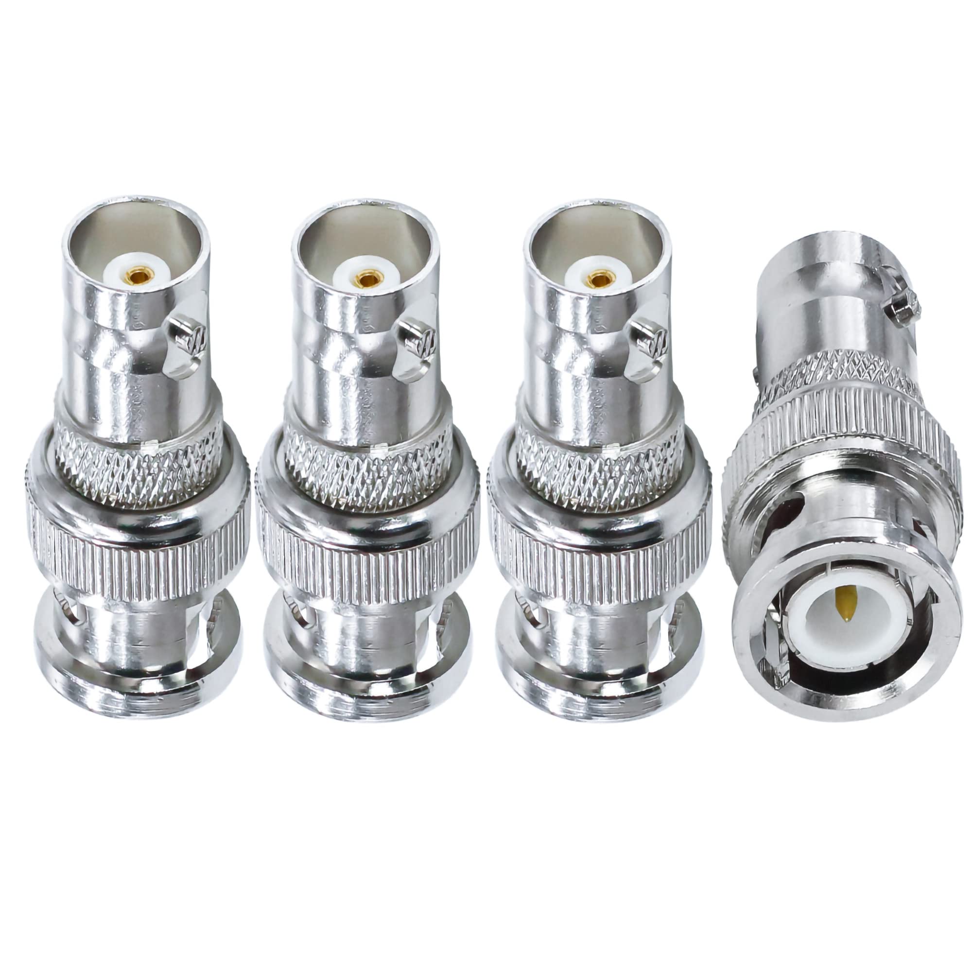 TUOLNK BNC Male to Female Coaxial Adapter for CCTV Security Camera Radio Extension Cable - RF Connector 4pcs