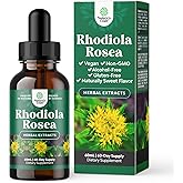 Natures Craft High Potency Rhodiola Rosea Tincture -Liquid Rhodiola Supplement for Stress Energy and Mood Support with 3% Salidrosides Rosea Extract - Vegan Non-GMO & Alcohol-Free (60 Servings)