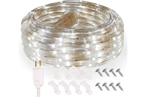 Areful Daylight Rope Lights, 16.4ft Flexible Waterproof LED Strip Light, Nature White, Indoor Outdoor Decorative Lighting for Home Christmas Holiday Garden Patio Party