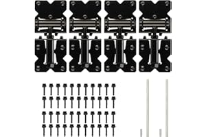 Dreamxiang Non-Weld Self Closing Gate Hinges Adjustable Heavy Duty Hardware 90 Degree Gate Hinges Kit for Wood/Vinyl/Metal/Outdoor Fence, with Self-Tapping Screws and Swing Adjuster Tool, 4-Pack