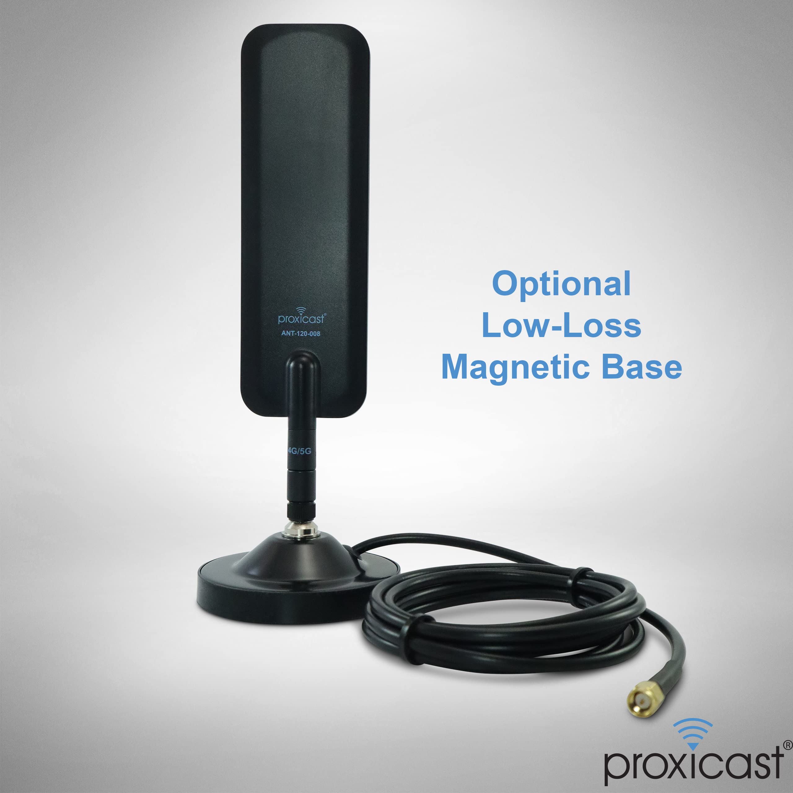 Proxicast 4G/5G/CBRS Universal Wide-Band 6 dBi Omni-Directional Swivel Terminal Antenna (SMA Male) - Compatible with Cisco, Cradlepoint, Digi, MoFi, Pepwave, Sierra and Others (ANT-120-008-2PK)