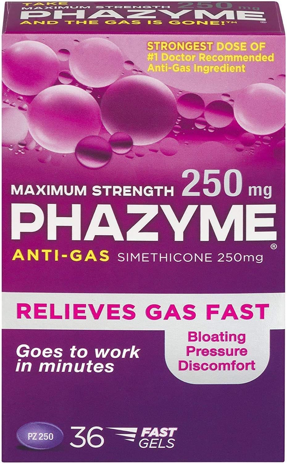 Phazyme Maximum Strength Softgels, 36 ea (Pack of 3): Health & Personal Care
