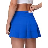 MCEDAR Women Tennis Skirt Mid Waisted Tiered Pleated Golf Skorts Athletic Skirt Inner Shorts with Pockets