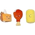 Pearhead Thanksgiving Dinner Dog Toys, Thanksgiving Toy Set for Dogs, Set of 3, Plush Dog Toys, Squeaky Dog Toy, Food Pet Toys