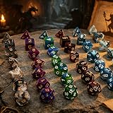 CREEBUY Polyhedral DND Dice Set 42 Pieces Double-Colors D4 D6 D8 D10 D12 D20 view 6