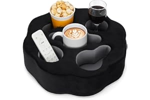 IGOHEALS Couch Cup Holder Pillow-Sofa Cup Holder for Bed, Rv, Tv, Car, Man Cave, Backseat |Remote, Drinks, Snacks Tray Organizer Caddy Cupholder (Black)