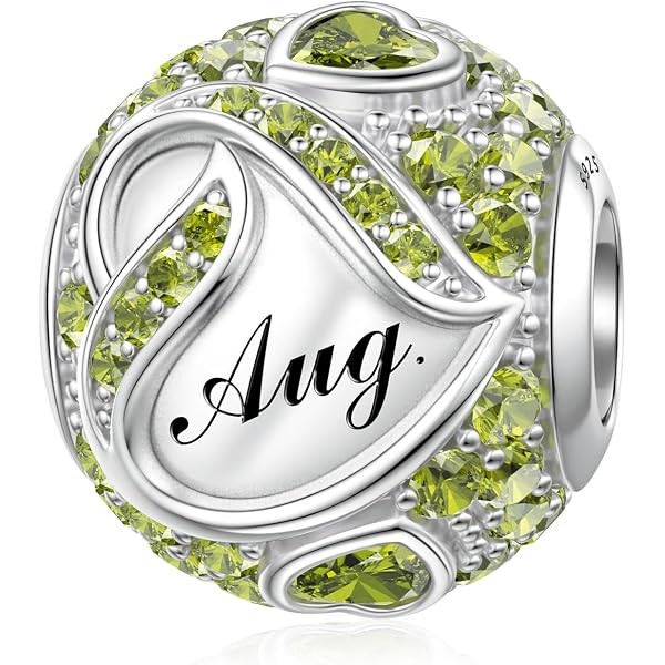 JMQJewelry Birthstone Sterling Silver Murano Glass Bead Charms - 4 Colors For Bracelets & Jewelry Making