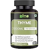 Rimo Nutrition Thyme Herbal Supplement Vegetarian Capsules (Thymus Vulgaris) Dried Leaf (120 Capsules) 1000mg Per Serving