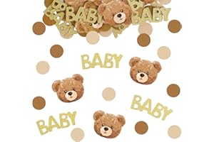 DDLP 100pcs Bear Confetti Baby Shower Cream Brown We Can Bearly Wait Baby Shower Decorations Bear Table Scatter