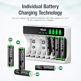 HiQuick 8-Slot LCD Battery Charger with 4 x 2800mAh AA and 4 x 1100mAh AAA Ni-MH view 2