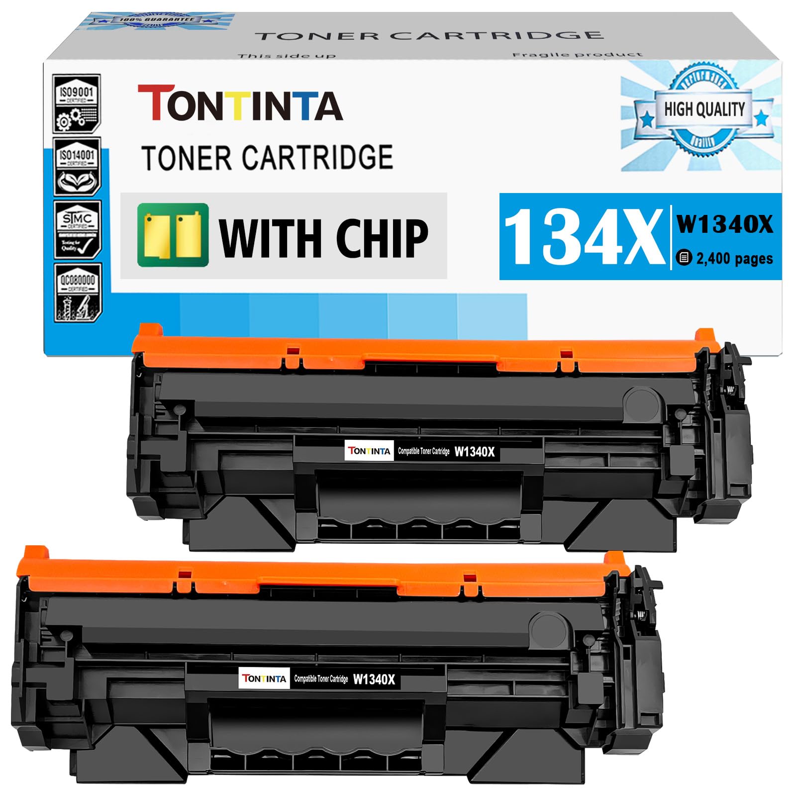 Photo 1 of [with CHIP] 134X W1340X ( 134A W1340A ) Compatible Toner Cartridges 2 Blacks High Capacity for M209dw M209d M207dw M234 M234dw M234sdw M234sdn, Not Compatible with Printers that have an "e" Suffix