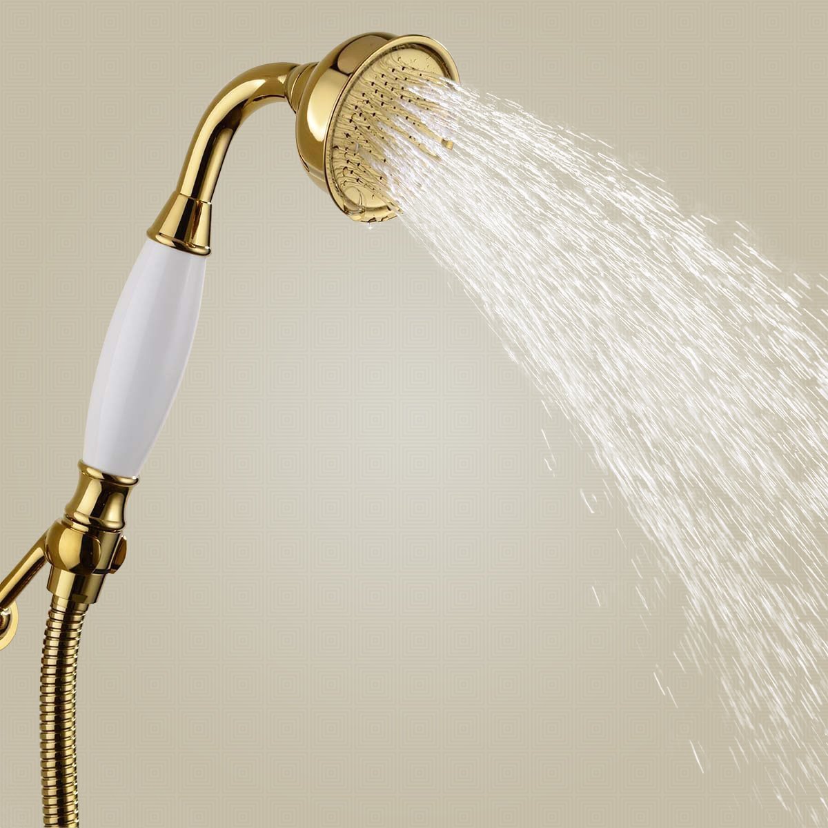 New Brass Ceramics Telephone HandHeld Shower Head with Hose Retro style