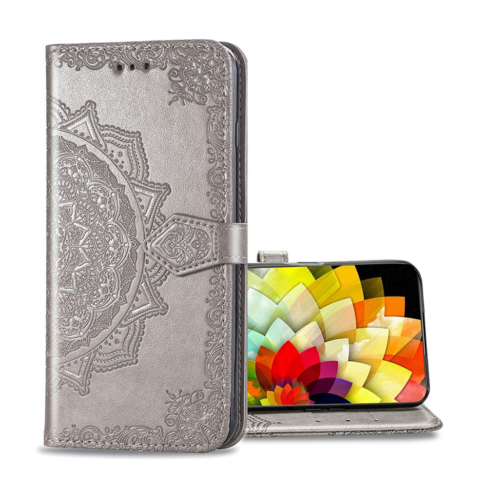 SHIEID Case for Motorola Edge 40 Neo Wallet Case, Wallet Cover Magnetic Closure and Flip Stand Case, Premium 3D Vintage elegant print Phone Shell Cases Suitable for Motorola Edge 40 Neo, Grey