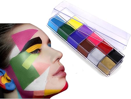 Amazon フェイスペイント 12色セット ボディペイント メイクアップ 特殊メイク プロ用 アイシャドウ アートメイク 顔 アイメイク ハロウィン クリスマス コスプレ 仮装 変装 変身グッズ パーティー イベント 宴会 盛り上がる 絵の具 クリスマス 小道具 メイクアップ