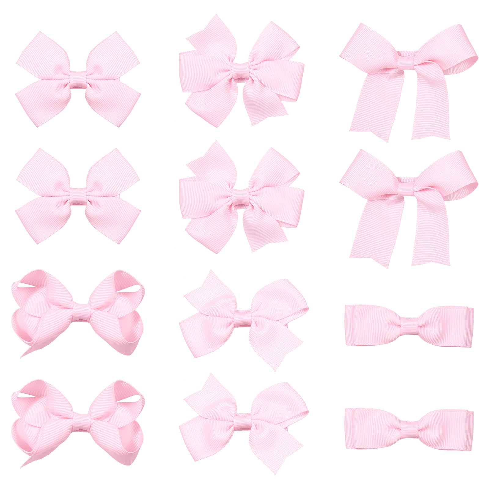 Photo 1 of 3" Hair Bows for Girls,12Pcs Pink Handmade Grosgrain Ribbon Bow Alligator Clips Barrettes, Everyday Valentines Birthday Party Decor Accessories Gift for Toddlers Teens Baby Kids