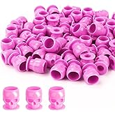 OFEYLE Tattoo Ink Caps Disposable Skull Tattoo Ink Cups Plastic Ink Caps for Tattooing Makeup Pigment Ink Cups Tattoo Ink Holder Tattoo Supplies and Equipment, Tattoo Accessories (Pink-50PCS)