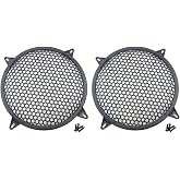 DGBRSM 2pcs 10 Inch Speaker Grille Cover ABS Mesh with Mounting Screws Plastic Mesh Cover Stage Box Exterior Mesh Cover Plastic Legged Mesh Frame Sound Speakers for Home Audio Black