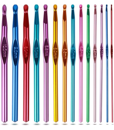 ZFCMIAO 1 Pieza De Aluminio Crochet Multicolor Aguja De Tejer DIY Artesanía Hilo Aguja De Coser Suéter Herramienta De Tejer 2-10mm Herramienta De Ganchillo-10,0 Mm