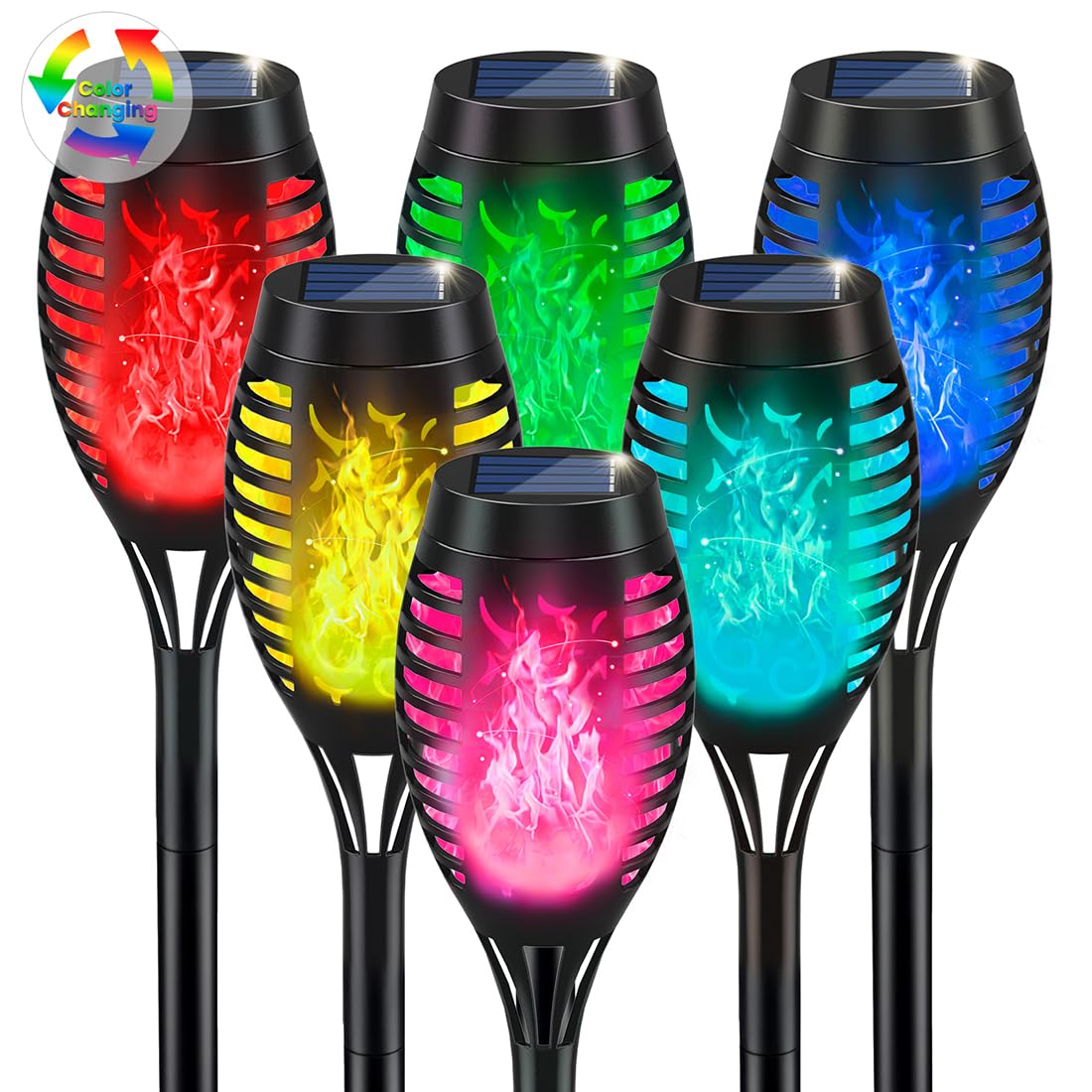 Photo 1 of **PARTS ONLY**IkeeRuic Christmas Decorations Outdoor, Multicolor Solar Christmas Lights Outdoor with Flickering Flame, Solar Torch Light for Xmas Decor, Solar Powered Outside Lighting Waterproof for Yard Pathway