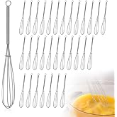 32 Pcs 7 Inch Mini Whisk Small Whisks for Cooking 304 Stainless Steel Tiny Whisk for Baking, Whipping,Beating Eggs, Mixing Sauces, Blending Ingredients