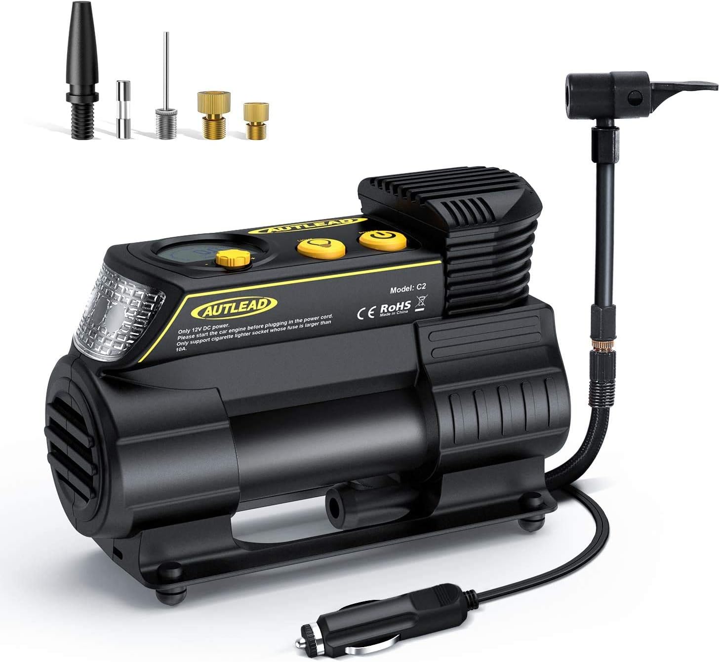 RESUNTEK Compresseur d’Air Portatif,120PSI Mini Compresseur Voiture Gonfleur Electrique Portable