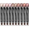 LUXAZA PRO 10PCS Eyeshadow Stick,Shimmer And Matte Brown Metallic Cream Eyeshadow Pencil Crayon with Smudge-proof & Waterproof, Eye Brightener Stick - Love's Gifts