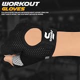 SAWANS Gym Gloves Men Women Breathable Non-Slip Padded Palm Size M Black view 7