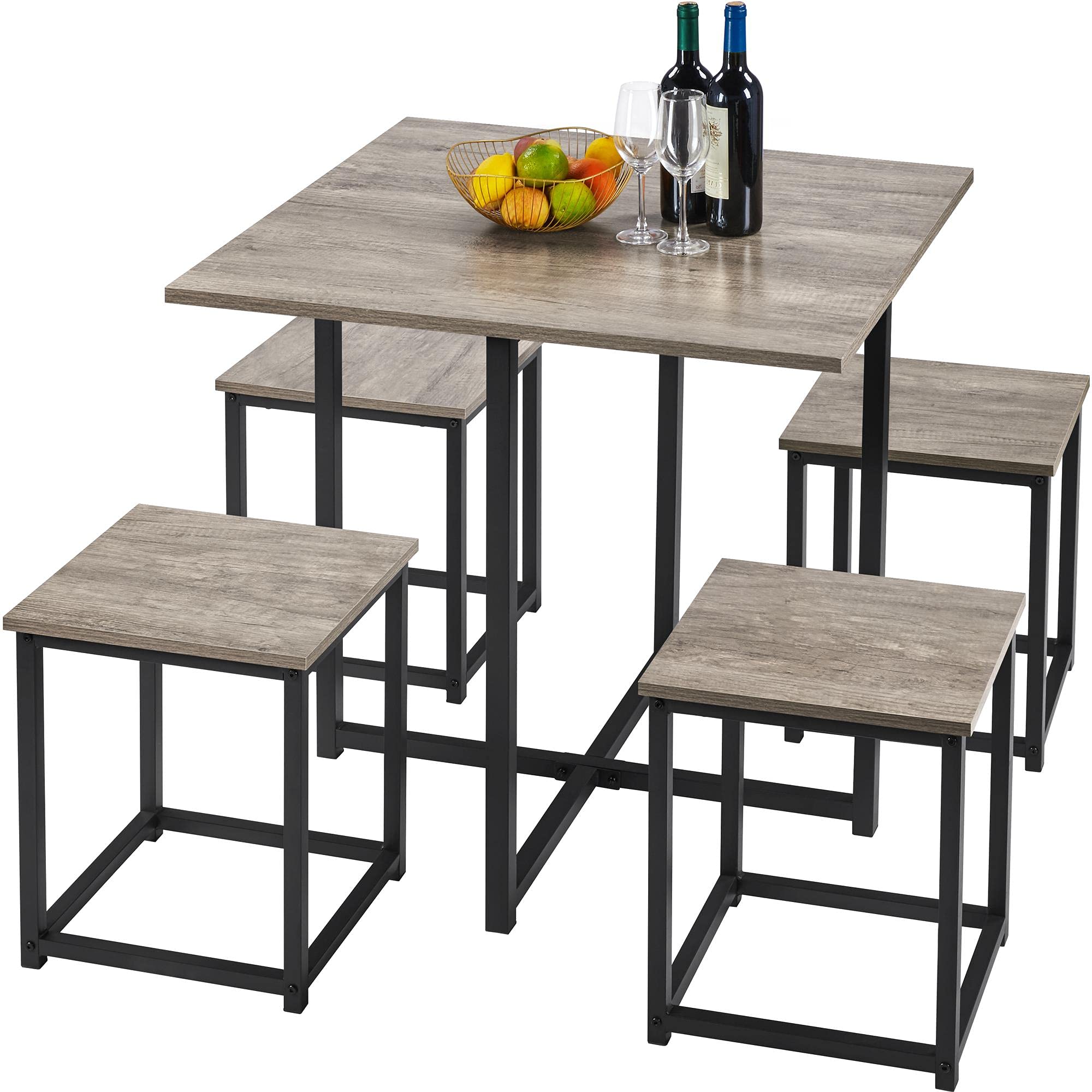 Photo 1 of ***NO CHAIRS, ONLY THE TABLE***Yaheetech Dining Table Set for 4 Industrial Kitchen T, Space-Saving Design for Apartment, Small Space, Breakfast Nook, Gray