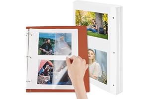 BEAUTIFABLE 30 PCS Photo Album Refill Pages for 3 Ring Binder, 60 Pages 9 x 11inch Self Adhesive Photo DIY Album Scrapbook Refill Pages Fits Fit 2x3/4x6/5x7/8x10 inch Photos Stamps Recipe Cards Film Idol Card