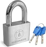 Magmaus PDL50 Never-Rust Heavy Duty Padlock 10mm Shackle Stainless Steel 3 Keys view 1