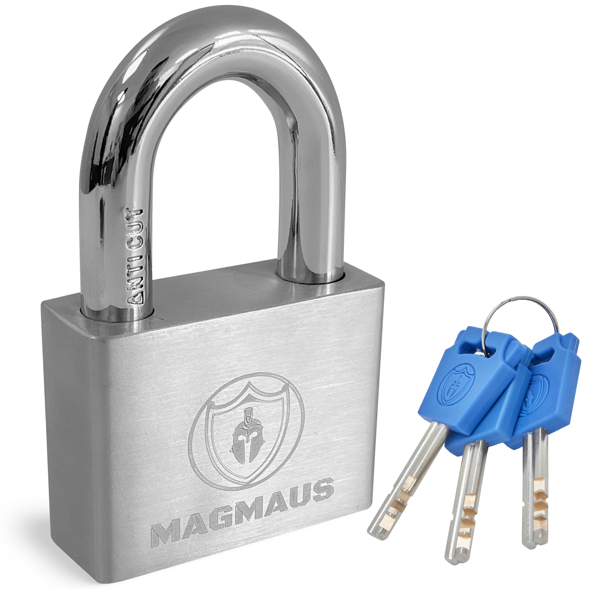 Magmaus® PDL50 [Never-Rust] Heavy Duty Waterproof Outdoor Padlock with 3 Keys - Stainless Steel - [10mm Anti-Cut Shackle] - [High Security Protection] - Ideal Gate or Shed Lock