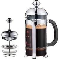 2021 Upgrade French Press Coffee Maker(12 oz),EAXCK 304 Stainless Steel Coffee Press 4 Level Filtration System,Heat…