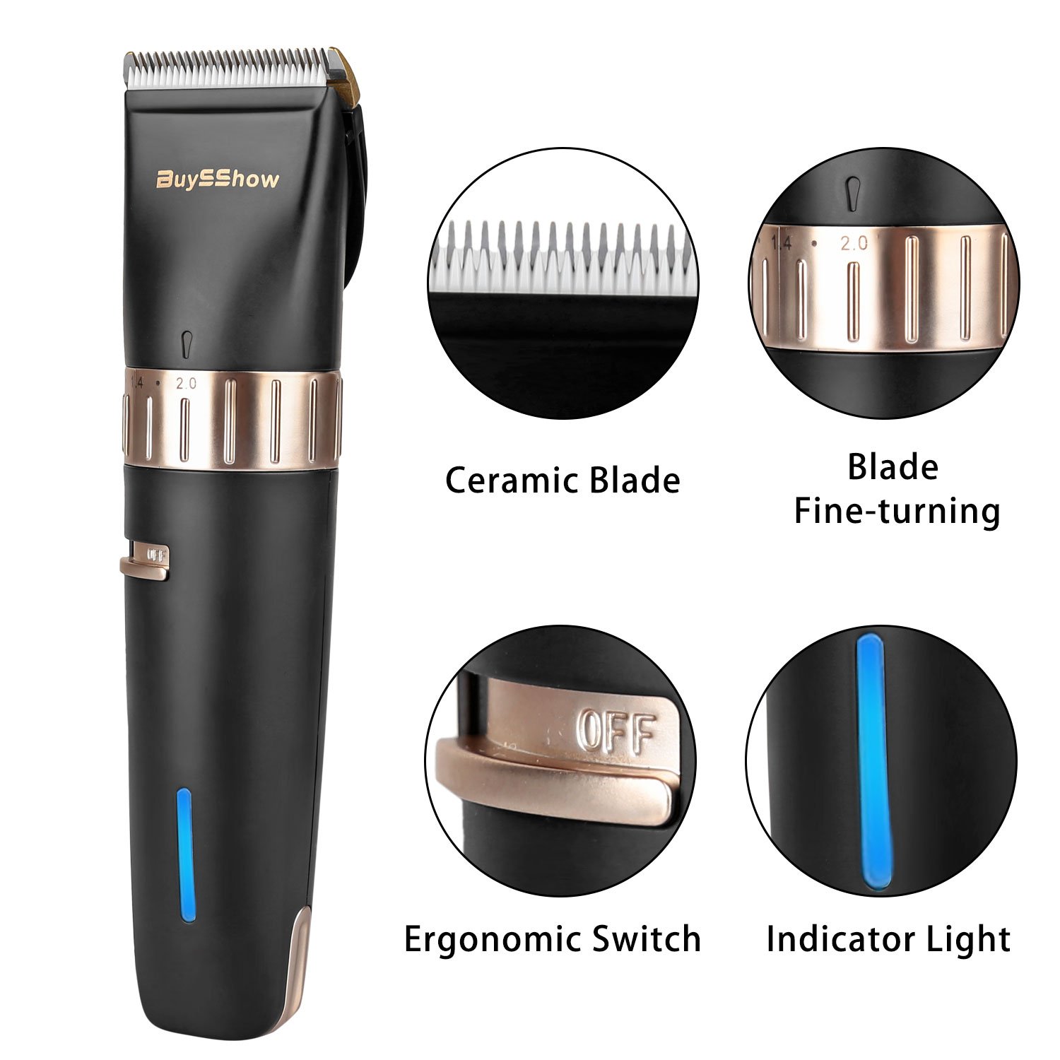 BuySShow Quiet Professional Hair Clippers Set Cordless Rechargeable
