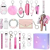 Jsngbse Safety Keychain Set for Women, Safety Keychains for Women Accessories Kit with Card Holder, Bottle Opener