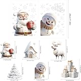 LOKIPA 8 Sheets Christmas Window Stickers PVC White Winter Decor view 3