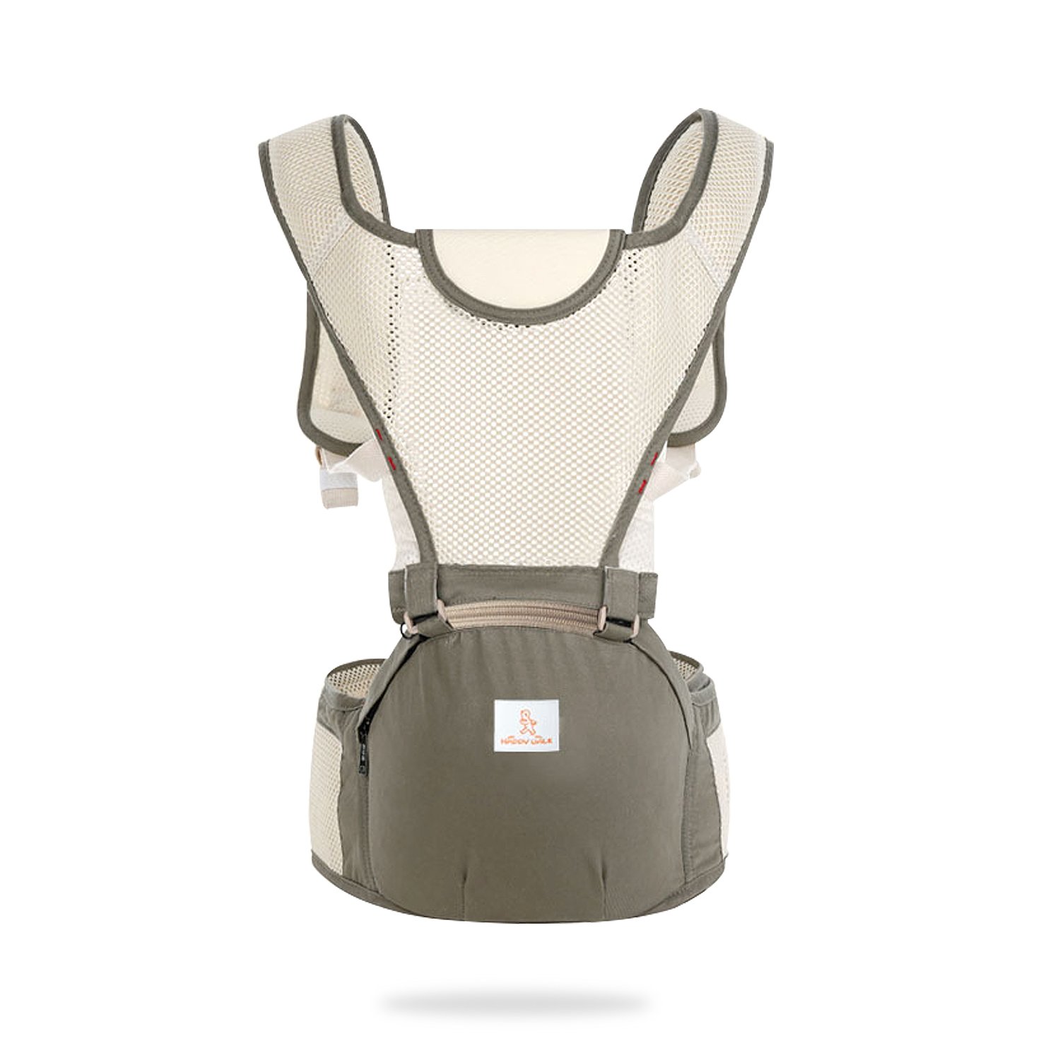 SONARIN 2020 All Seasons Multi-Functional Hipseat Baby Carrier,3D Hollow Breathable Net, Summer Breathable,Ergonomic,6 Carrying Positions,Adapted to Your Child's Growing(Gray)