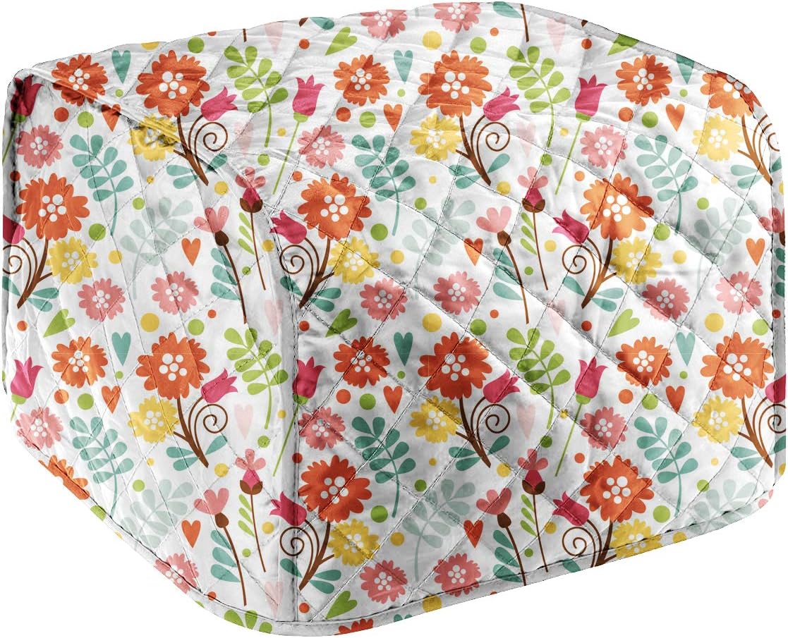 Cotton Quilted 4 Piece Oven Cover 4 Slice Toaster Dustproof Cover 7