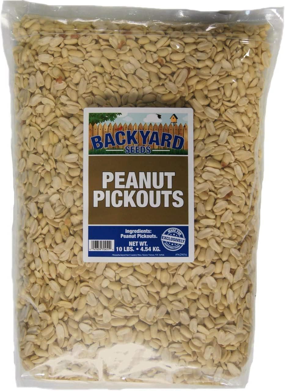 Backyard Birding & Wildlife - Backyard Seeds Shelled Peanut Pickouts for Woodpeckers, Birds, Squirrels, Wildlife (10 Pounds)